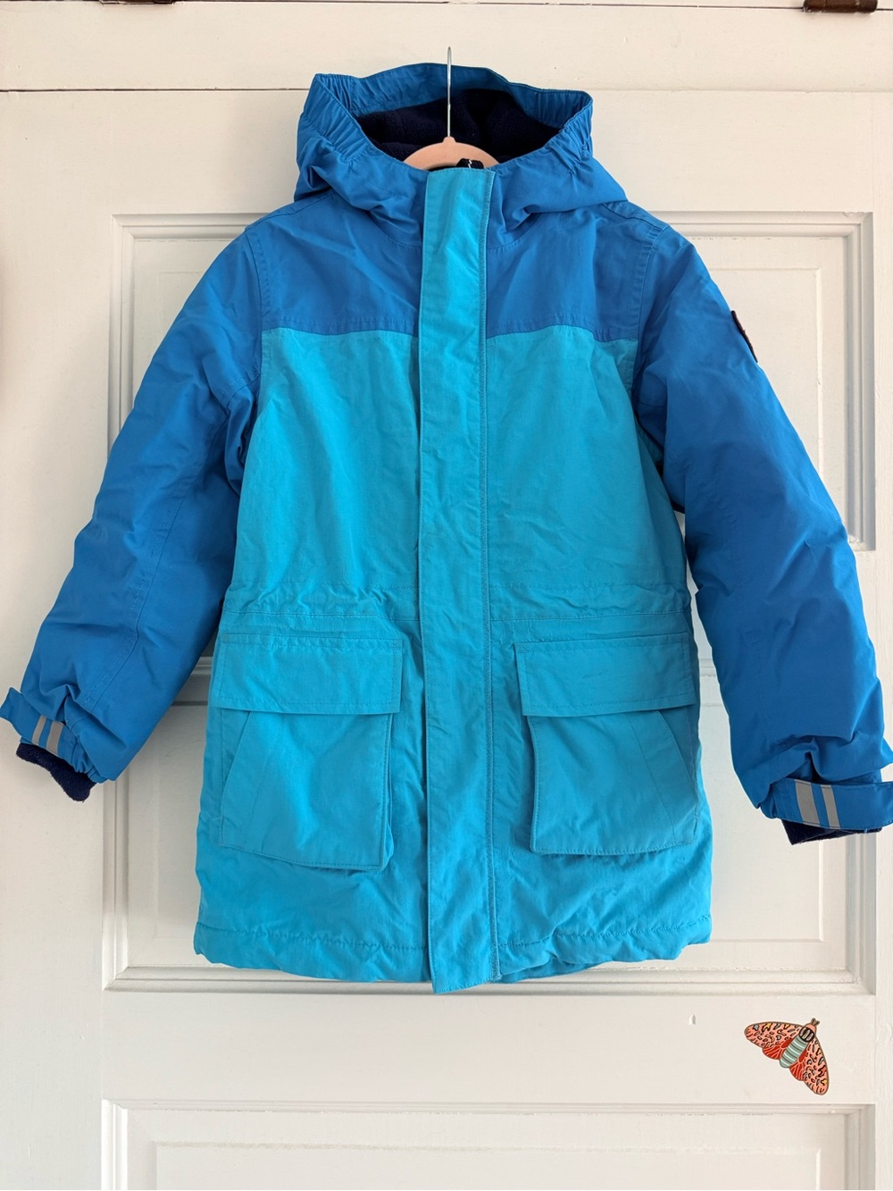 Lands' End Squall Kids Two-Tone Blue Hooded Cost